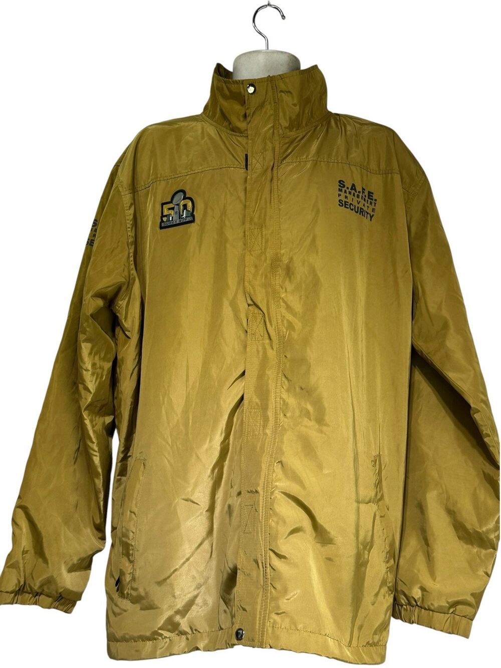 Super Bowl 50 SAFE Security Jacket Gold NFL Staff Event Coat Men’s Size XL